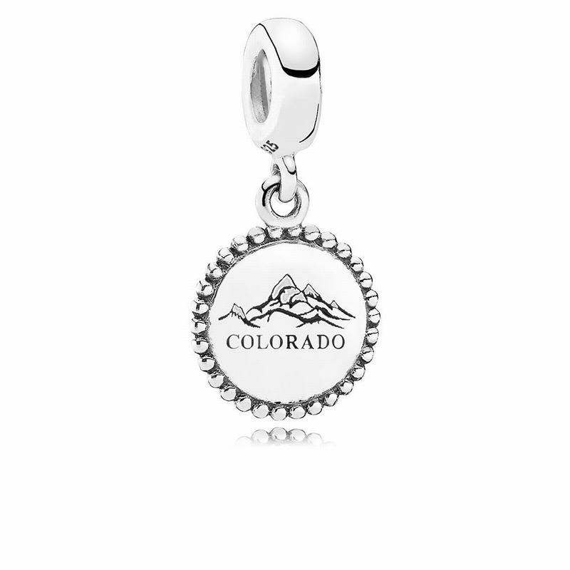 Pandora Colorado Snow Cap Dangle Charm - Sterling Silver/Enamel/Black - Canada | SP5548SU